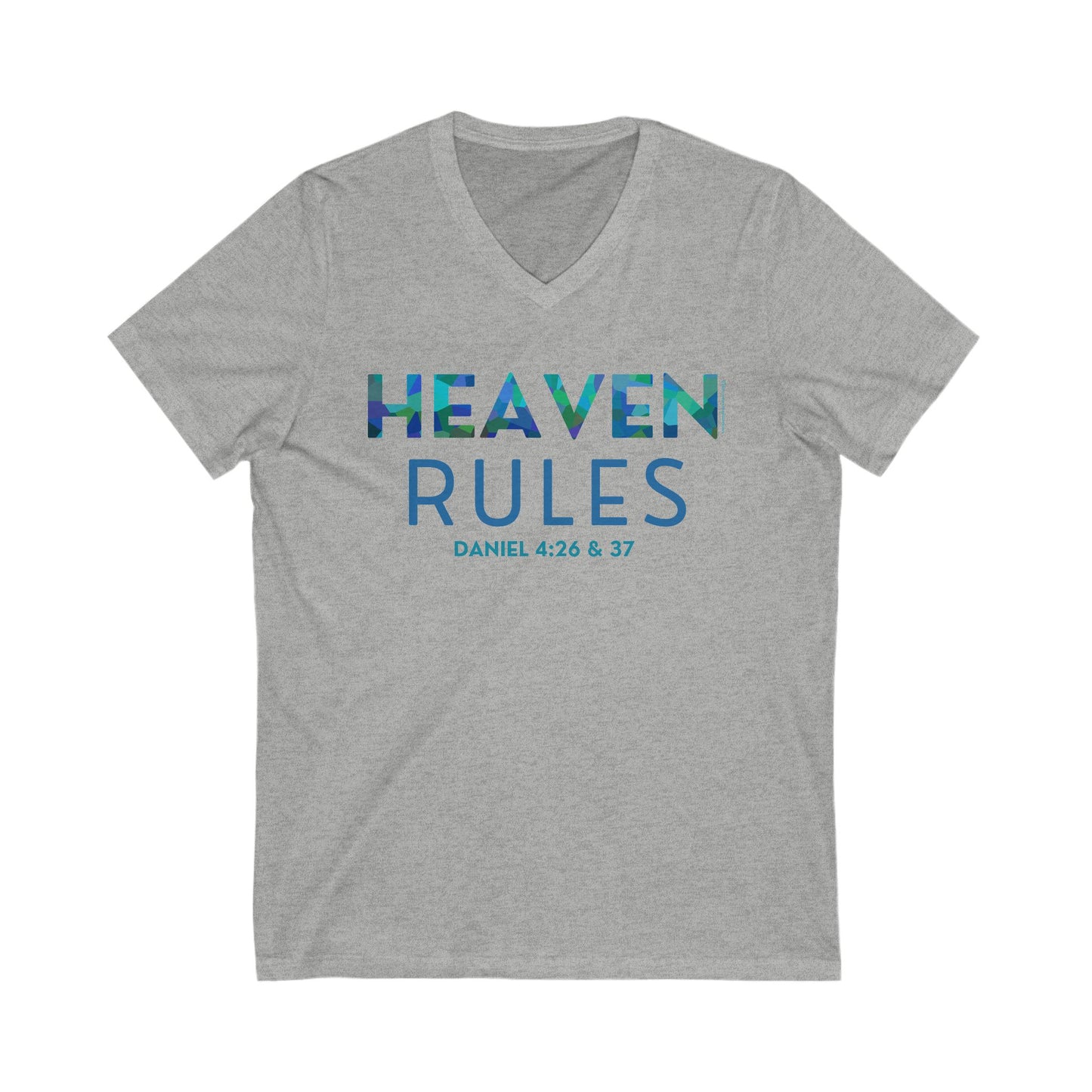 Heaven Rules V-Neck Tee in Ocean