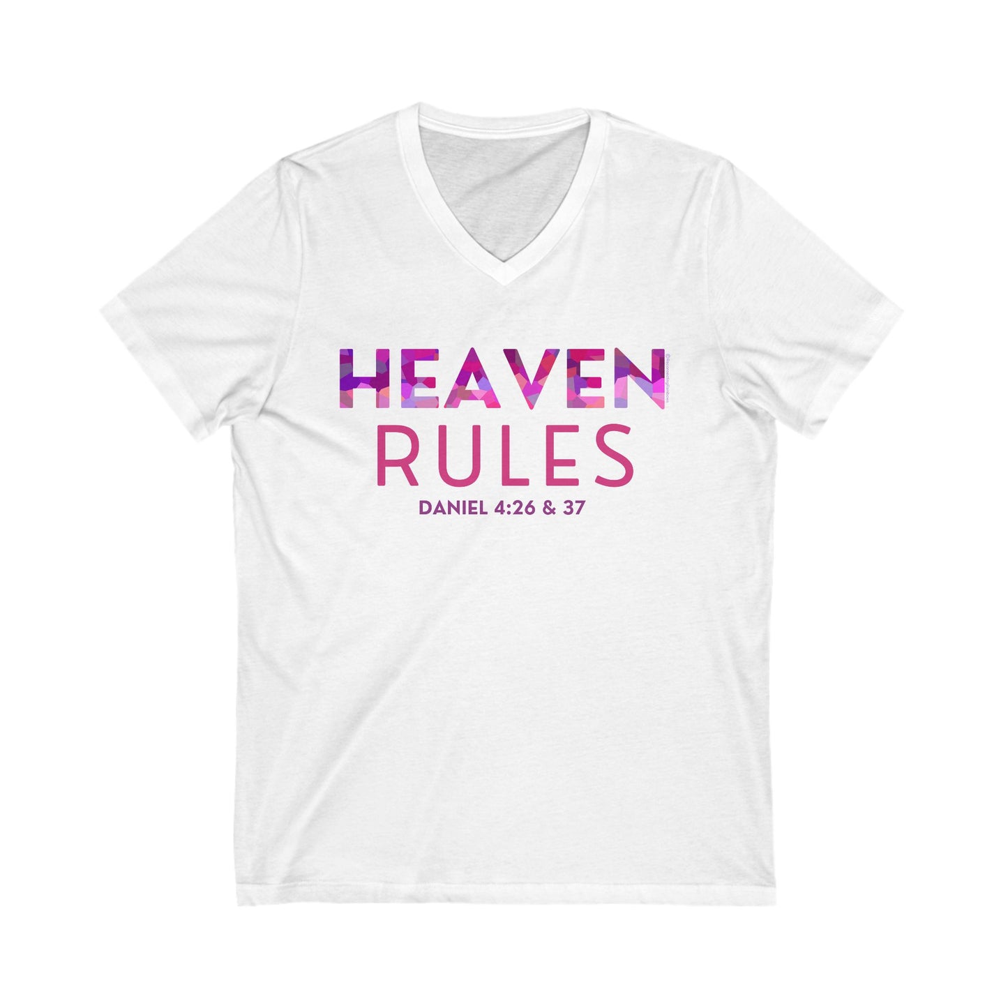 Heaven Rules V-Neck Tee in Rose