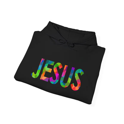 Just Jesus Hoodie in Rainbow Pixel