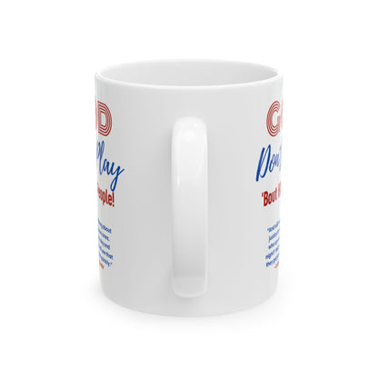 God Don't Play 'Bout His People Ceramic Mug - Blue & Red