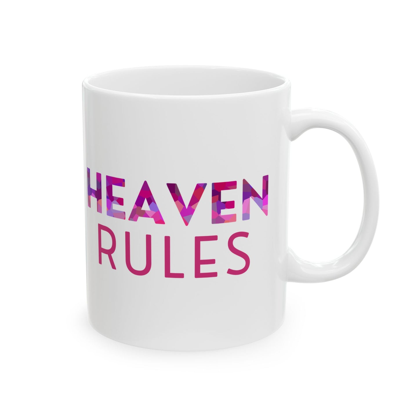 Heaven Rules Ceramic Mug in Rose